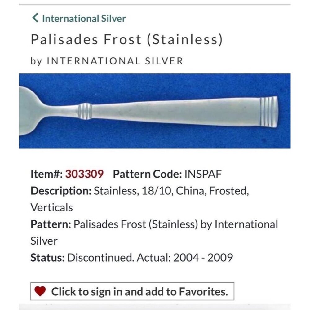 Set Of 7 International Silver Palisades Frost Stainless Steel Dinner Forks 18/10